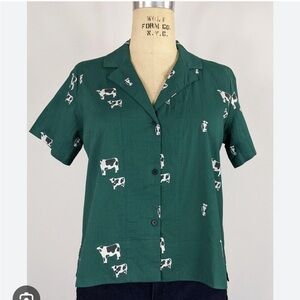 Women’s Button Up 100% Cotton Mata Trader Cow Shirt